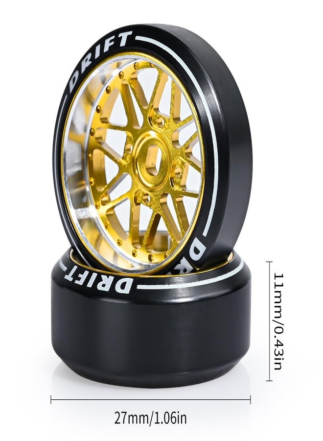 مجموعة عجلات Abendor رباعية الشكل على شكل نجمة لسيارات التحكم عن بعد المخصصة للانجراف، مع إطارات تحمل شعار Wltoys، بمقياس 1/24 و1/28، [2N+2W]، مصنوعة من سبائك الألومنيوم، مع إطارات سيارات التحكم عن بعد المخصصة للانجراف، بمقياس 1/24 و1/28، من طراز Mini-Q HGD1 Wltoys K969 K989 k929 (ذهبي). - Image 4